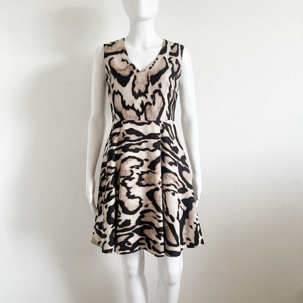 Diane Von Furstenberg Size 2 Renna Fit & Flare Mini Dress Leopard Bark